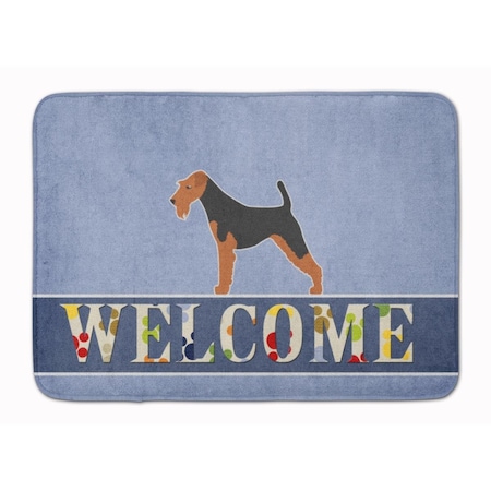 Carolines Treasures Airedale Terrier Welcome Machine Washable Memory Foam Mat BB5561RUG